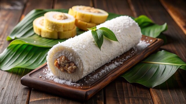 Kerala puttu layered rice cake with banana and sugar&mdash;steamed, crumbly, mildly sweet, served for breakfast