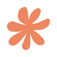 Abstract Coral Flower Design, Simple Shape, Organic, Modern, Minimalist, Flat Illustration, Vector 