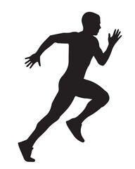 Athlete in Motion Silhouette – Dynamic Sports Action Vector Illustration

