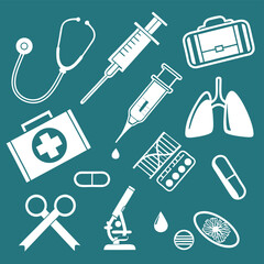 Medical icons healthcare vector illustration clean minimalist design