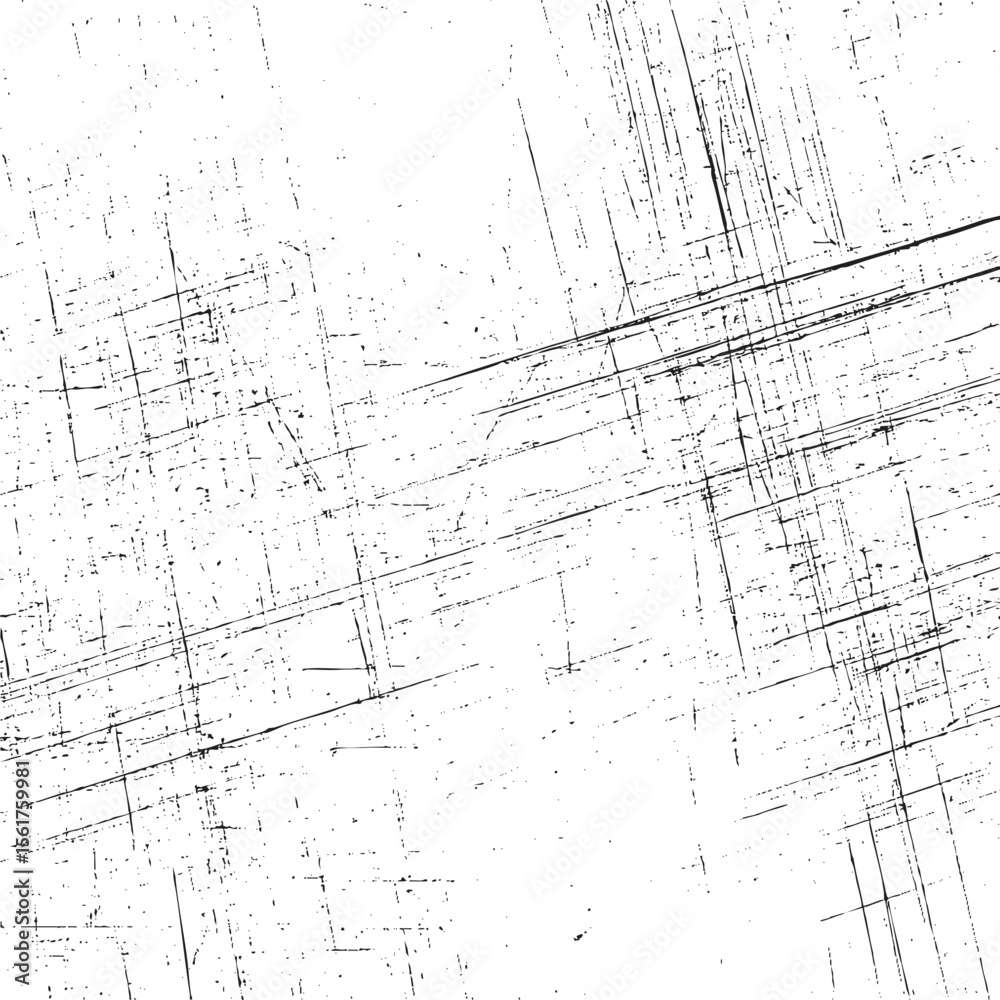 Poster grunge scratch texture vector background. abstract crosshatch lines with distressed sketch effect fo