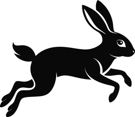 A charming collection of black silhouette rabbits, capturing the gentle and curious nature of bunnies