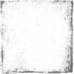 Grunge square frame texture vector with worn edges. Distressed vintage border with scratch marks and rough overlay for retro photo background art.

