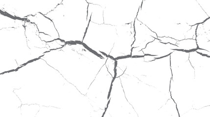 Obraz premium Horizontal cracked wall vector texture background. Grunge concrete fracture design with distressed surface details and broken line pattern art. 