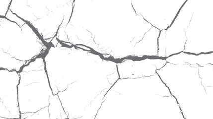 Horizontal cracked wall vector texture background. Grunge concrete fracture design with distressed surface details and broken line pattern art.
