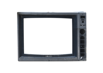 Old tv on isolated. Retro technology concept. Blank screen for text.