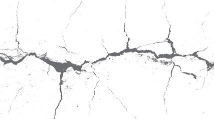 Horizontal cracked wall vector texture background. Grunge concrete fracture design with distressed surface details and broken line pattern art.
