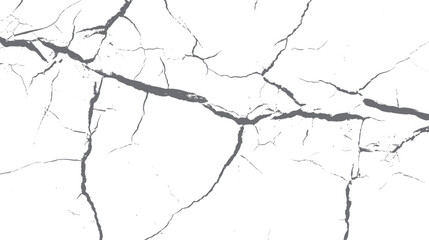 Vector cracked wall texture with diagonal fracture. Grunge concrete damage background element for distressed surface and broken pattern design.
