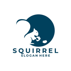 Simple squirrel animal logo design vector template. Squirrel company logo