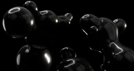 3d Black bubbles background - Powered by Adobe