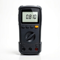 Fototapeta premium Digital Multimeter Measuring Electrical Values on White Background