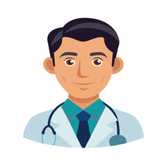 Fototapeta premium Young doctor cartoon character illustration