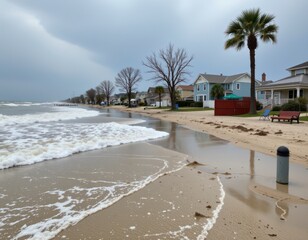 analyze how climate change induced storms lead to more frequent and intense beach flooding, affecting local communities and tourism industries dependent on beach access.