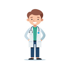 Fototapeta premium Young doctor cartoon character illustration