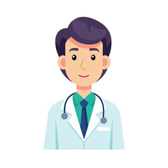 Fototapeta premium Young doctor cartoon character illustration