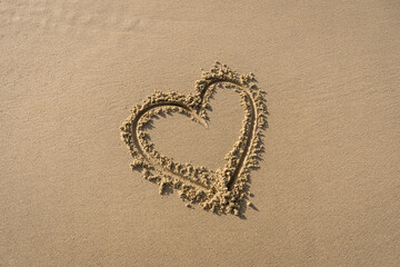 Heart On Sand Textured Background