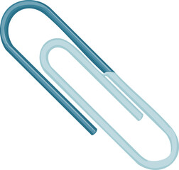 Obraz premium Vector Blue Paperclip Illustration with Dual Tones and Clean Minimalist Design on White Background