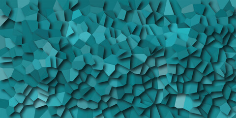 Abstract textured background of teal blue and turquoise geometric shapes with subtle shadows for digital design projects