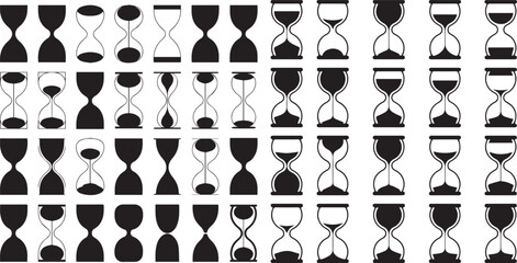 Hourglass Line Icon Set – Minimal Time Management Symbols