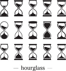 Hourglass Line Icon Set – Minimal Time Management Symbols