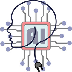 Artificial Intelligence Concept with Digital Brain and AI Chip Animation