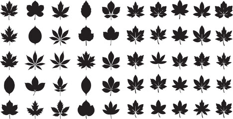 Leaves Silhouette Vector Set – Minimalist Nature Design Elements