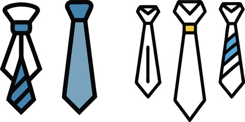 Tie Set – Formal Necktie and Bow Tie Collection Vector