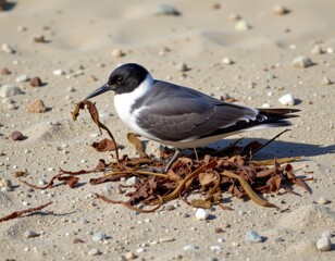 explain the role of beach wrackâ€”washed up seaweed and debrisâ€”in providing shelter and nutrients for coastal birds.