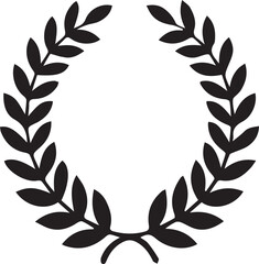 Minimalist Black Laurel Wreath png Icon - Victory, Achievement, and Award Symbol

