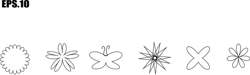 flowers vector icon set. vector illustration  flowers set. editable stroke line art of plants 