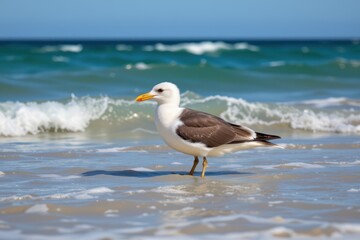 Fototapeta premium analyze the impact of rising sea temperatures on beach ecosystems and seabird habitat suitability.