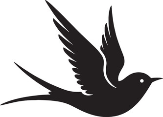 Obraz premium Flying Bird Silhouette Vector Illustration