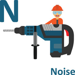 Adult alphabet, joke, letter N, noisy neighbors