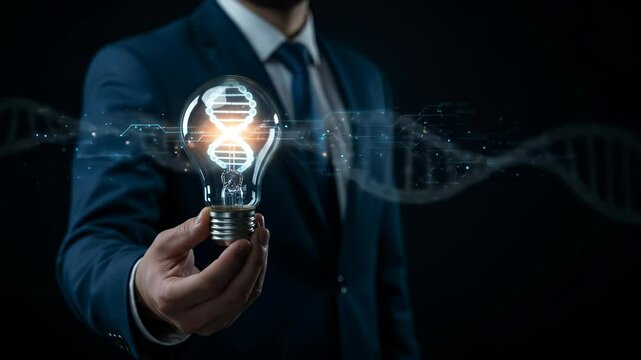 DNA Innovation: Business Idea Lightbulb - Genetic Research & Technology Concept - Powered by Adobe