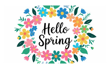 happy easter card with flowers