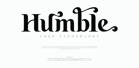 Humble Elegant alphabet letters font logo. Luxury typography classic lettering serif fonts decorative wedding vintage retro logos, design for fashion,beauty shop and brand . vector illustration
