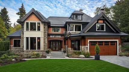 Fototapeta premium New luxury home construction Exterior