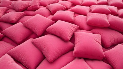 Fototapeta premium Pile of Pink Velvet Cushions Soft Texture Background