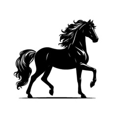 Horse No 8 Vector Illustration – Powerful Galloping Stallion Clipart Design