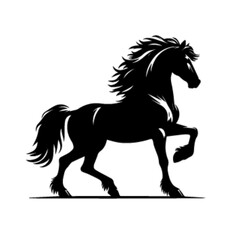 Horse No 4 Vector Illustration – Graceful Walking Stallion Clipart Design