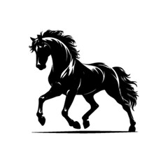 Elegant Standing Horse Vector Illustration