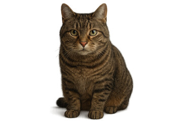 Fototapeta premium European shorthair cat sitting on transparent background