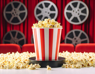 Movie Night Magic Popcorn, Reels, and a Classic Cinema Setting