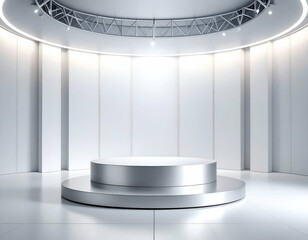 Elegant Platinum Podium Circular Chamber of Light