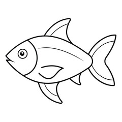 Obraz premium Fish cartoon coloring page for kids