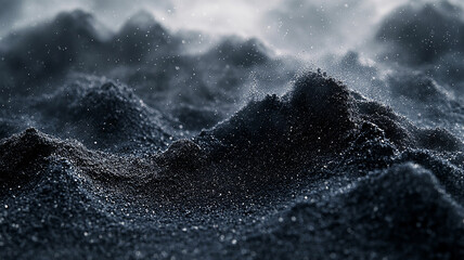 Dark, undulating surface sprinkled with bright specks.
Mysterious and elegant grey background with bokeh effect.