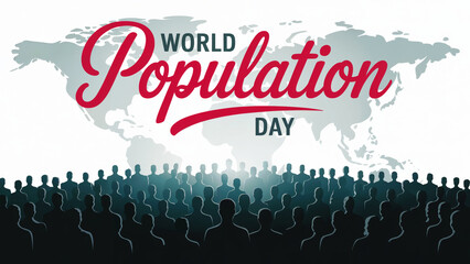 A digital illustration celebrating World Population Day with a minimalist design.
