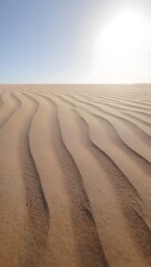 Naklejka premium Explore the vast desert landscape scenic sand dunes and clear blue sky travel destination adventure