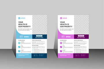 Medical Flyer Templates: Two modern and professional medical flyer templates, designed for healthcare providers, featuring a clean layout and pastel color schemes.