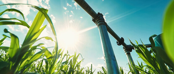 Innovative irrigation system enhancing agricultural productivity under a radiant sky